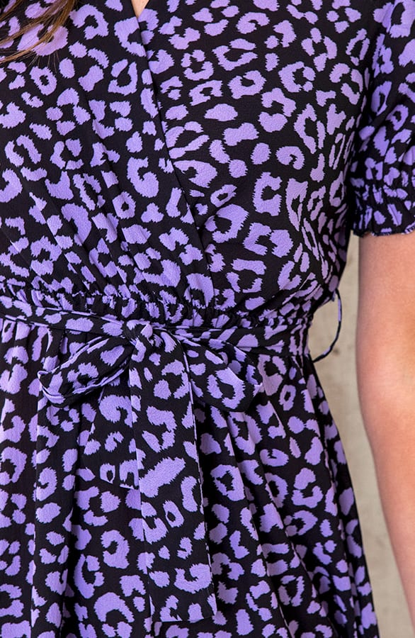 Panterprint Jurk Zwart Lila – shoparchief, foto 5