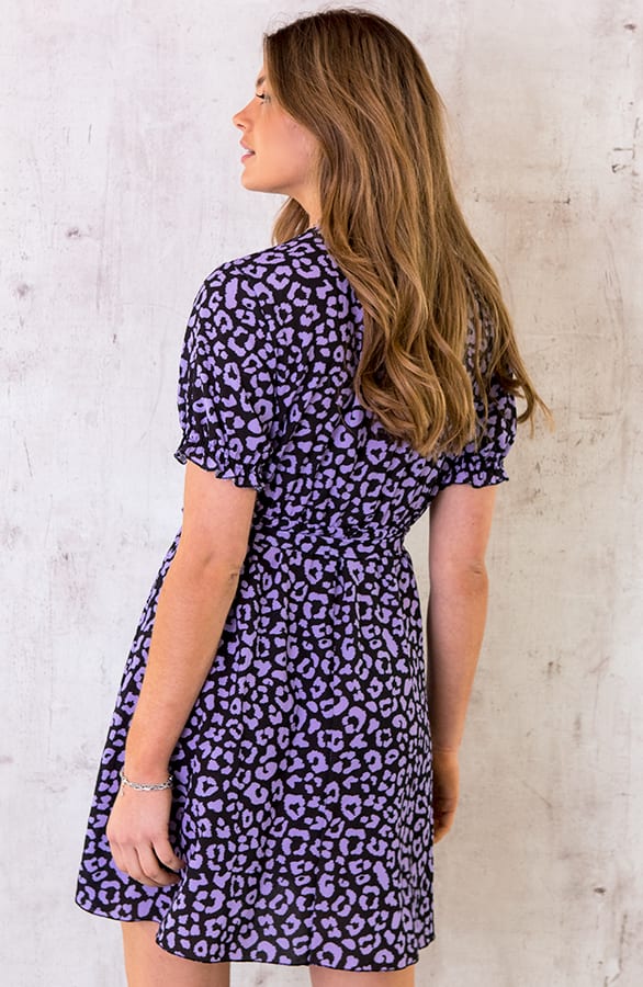 Panterprint Jurk Zwart Lila – shoparchief, foto 4