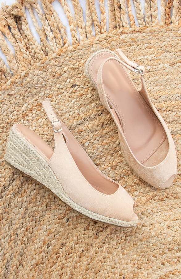 Peeptoe Sleehakken Beige – shoparchief, foto 1