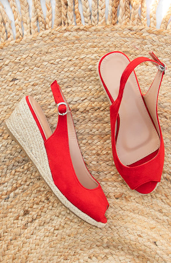 Peeptoe Sleehakken Rood – shoparchief, foto 1