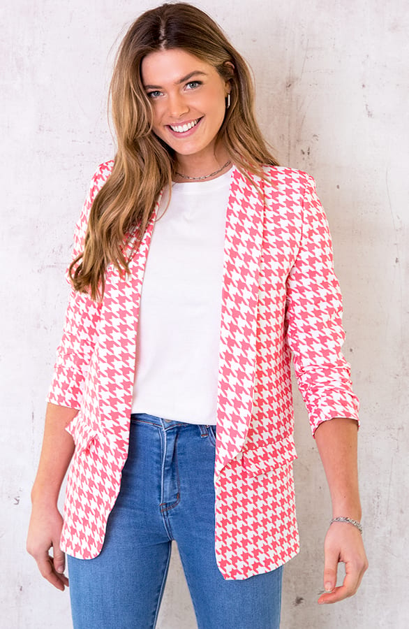 Pied De Poule Blazer Koraal – shoparchief, foto 2