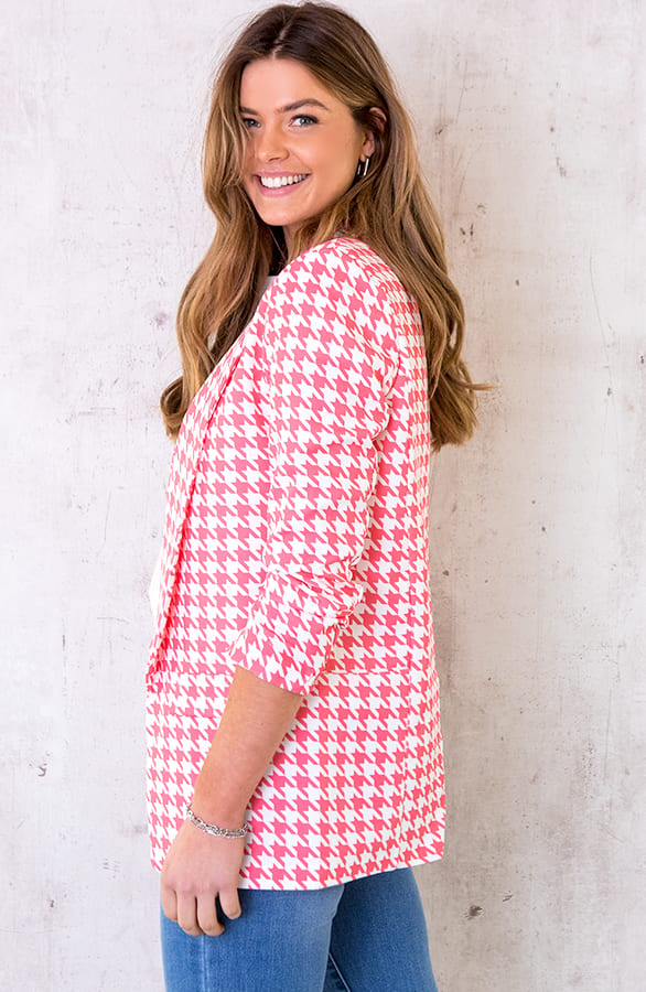 Pied De Poule Blazer Koraal – shoparchief, foto 3