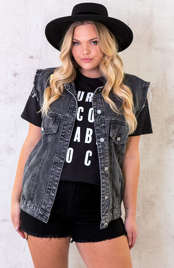 Raw Denim Gilet Grijs – shoparchief, foto 11