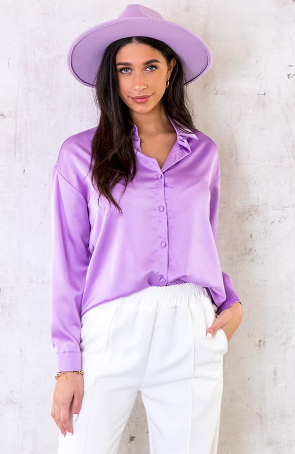 Satijnen Blouse Lila – shoparchief, foto 1