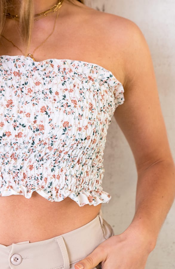 Smocked Bandeau Flower Ecru – shoparchief, foto 2