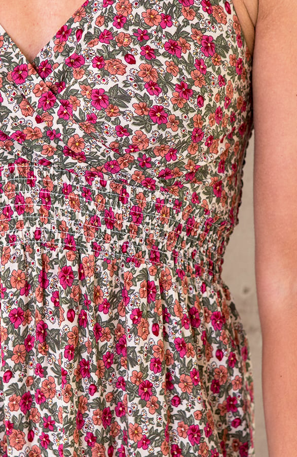 Spaghetti Maxi Jurk Bloemen Rood – shoparchief, foto 5