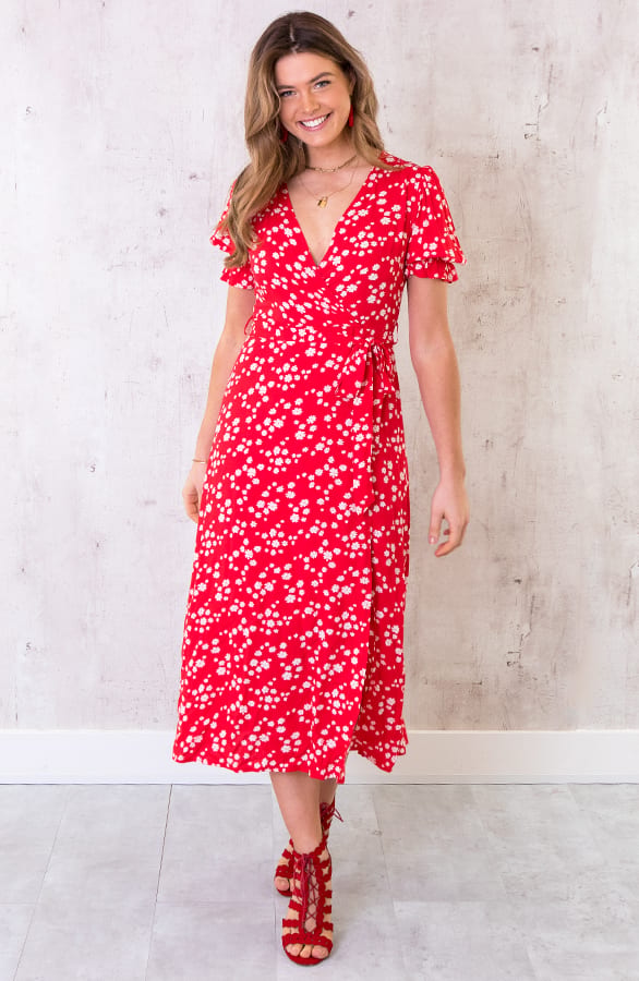 Split Dress Madelief Rood – shoparchief, foto 1