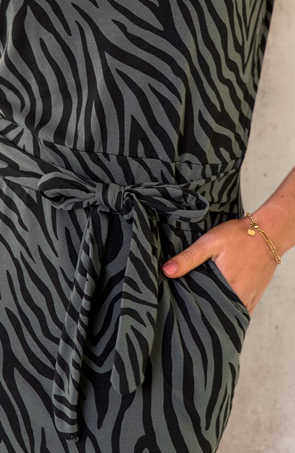 Schleifenkleid Zebraprint Armeegrün, Shoparchiv, Foto 5