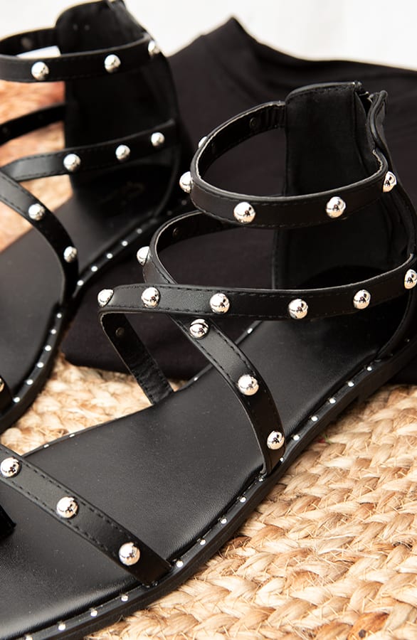 Studs Sandalen Zwart – shoparchief, foto 5