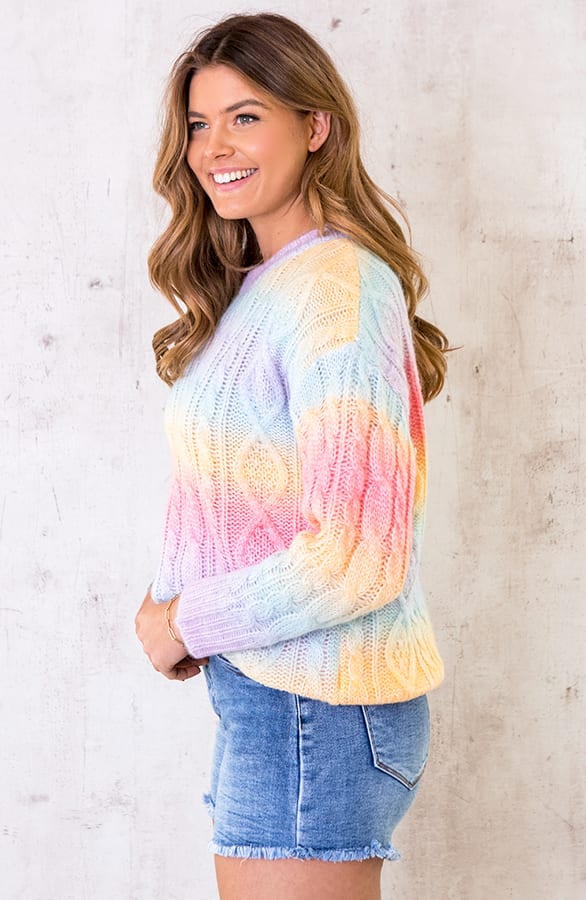 Tie Dye Gebreide Trui Rainbow – shoparchief, foto 3
