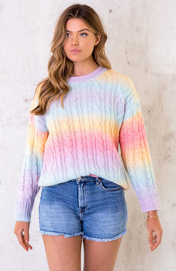 Tie Dye Gebreide Trui Rainbow – shoparchief, foto 2