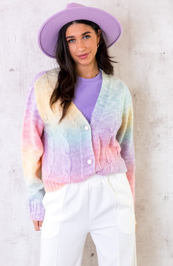 Tie Dye Kabel Knopen Vest – shoparchief, foto 1