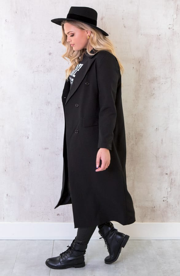 Ultra Long Blazer Zwart – shoparchief, foto 6