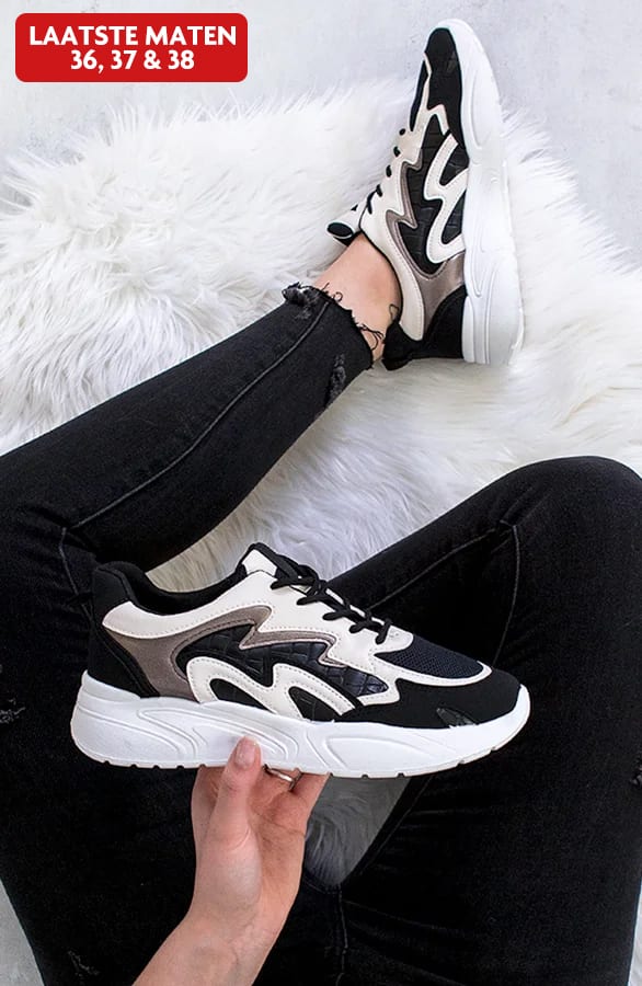 Dad Sneakers Flame Zwart – shoparchief, foto 1