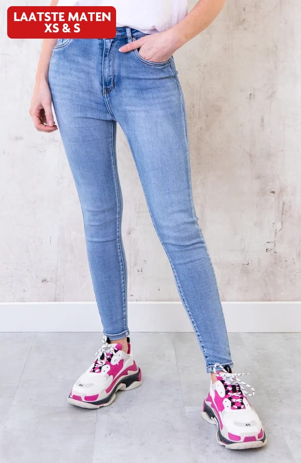 Skinny Broek High Waist Lichtblauw – shoparchief, foto 1