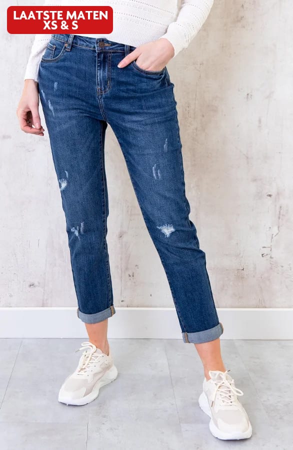 Damaged Jeans Dark Blue – shoparchief, foto 1