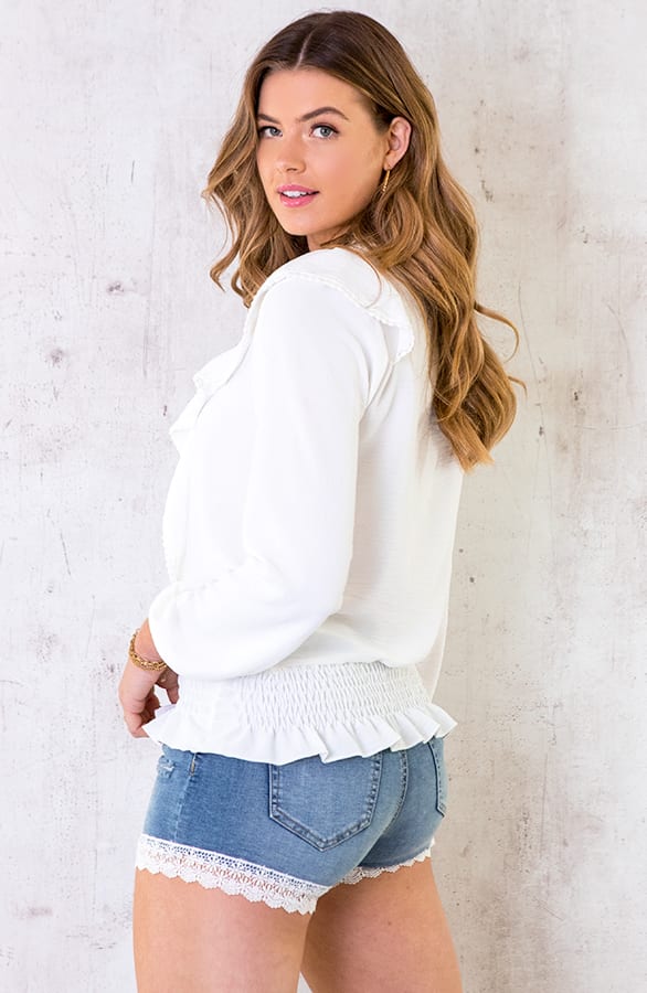 Elastieken Embroidery Blouse Wit – shoparchief, foto 7