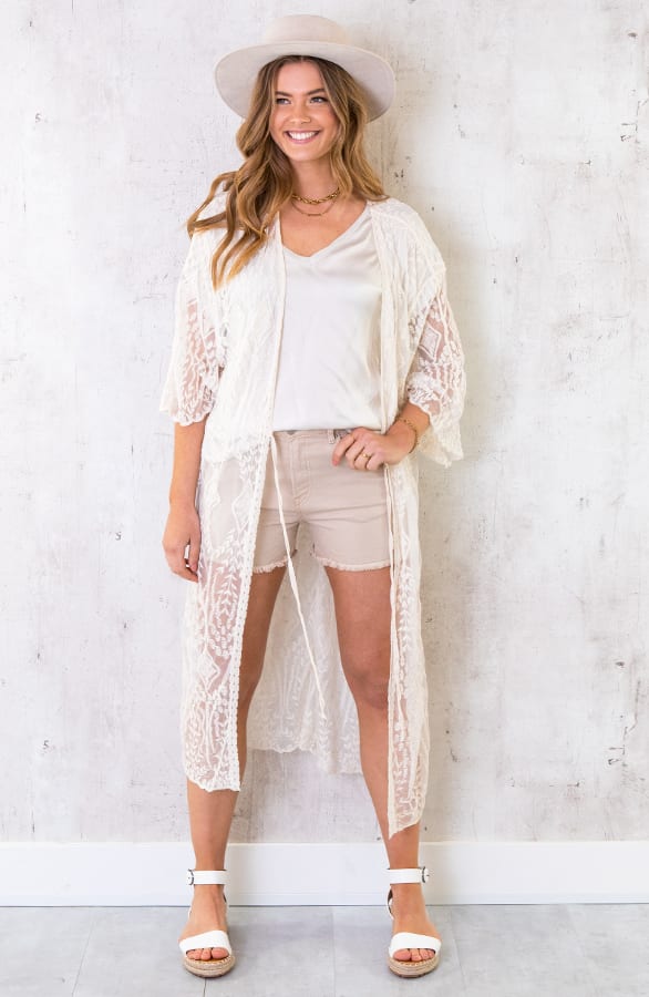 Kanten Kimono Boho 2.0 Beige – shoparchief, foto 2