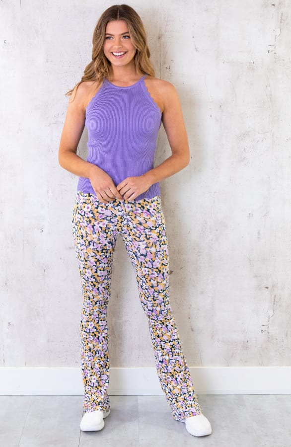 Flared Broek Print Lila – shoparchief, foto 2