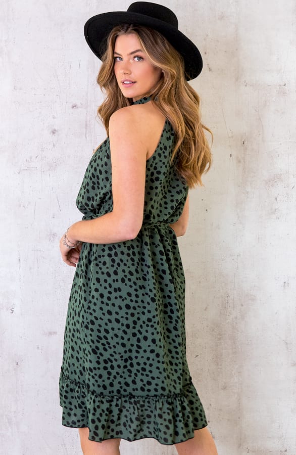 Halter Jurk Met Cheetahprint Army – shoparchief, foto 2