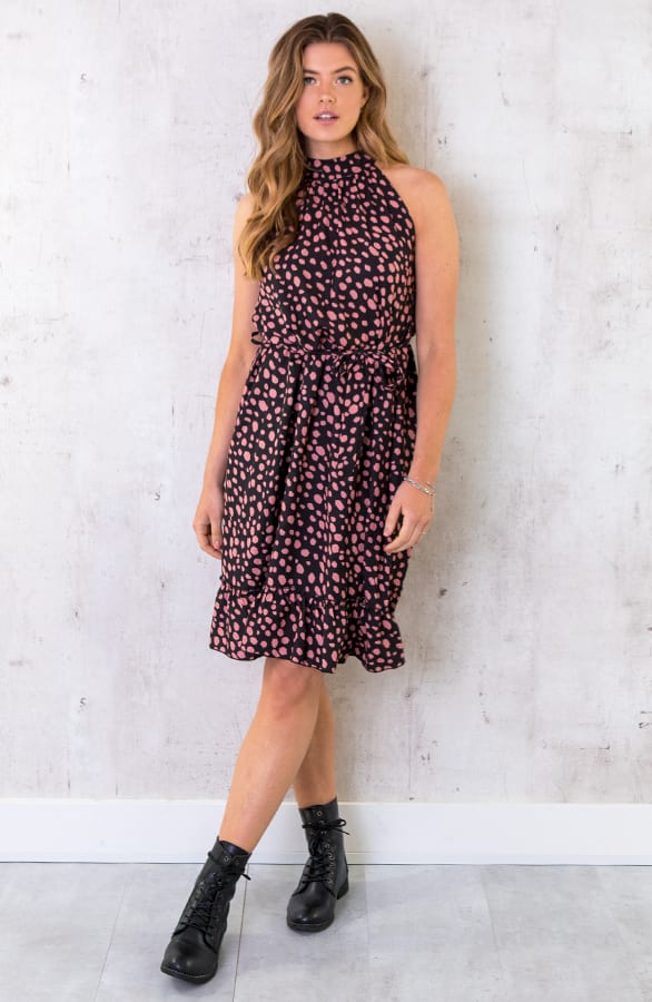 Halter Jurk Met Cheetahprint Koraal – shoparchief, foto 2