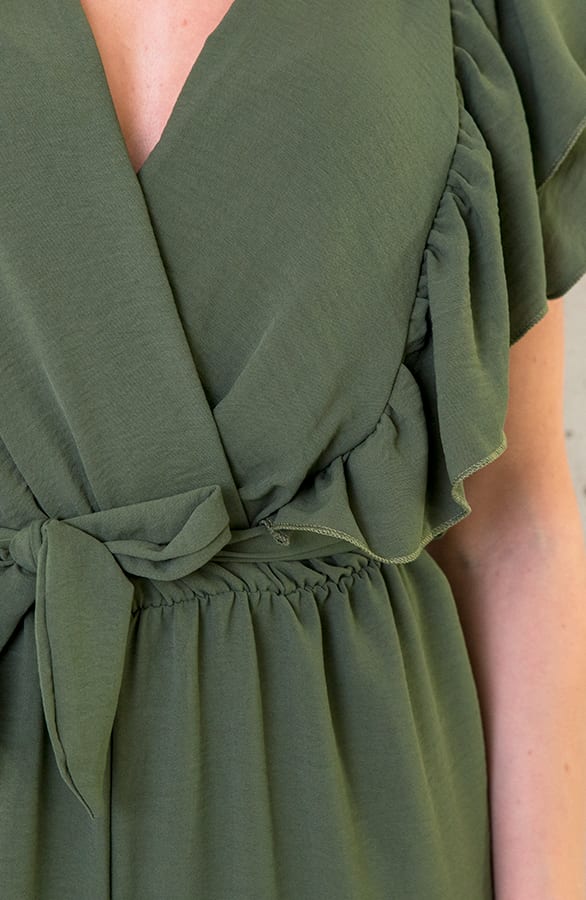 Jumpsuit Met Ruffle Mouwen Army – shoparchief, foto 3
