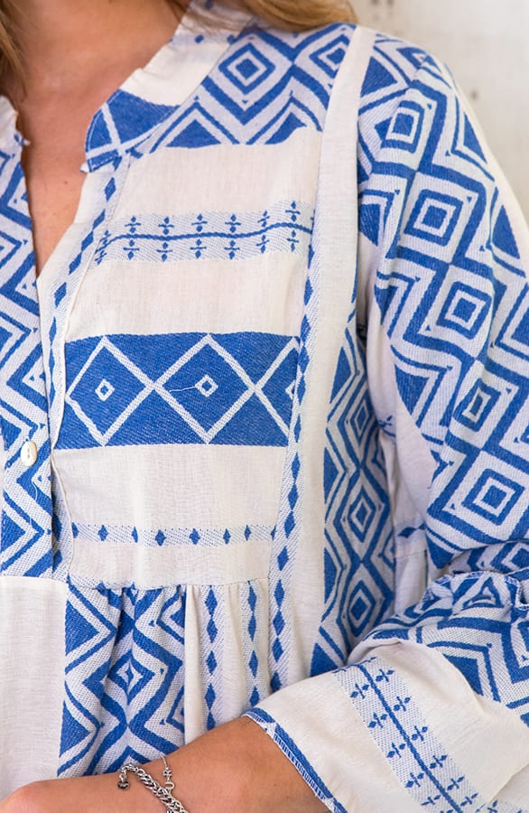Katoenen Kelim Tuniek Blauw – shoparchief, foto 5