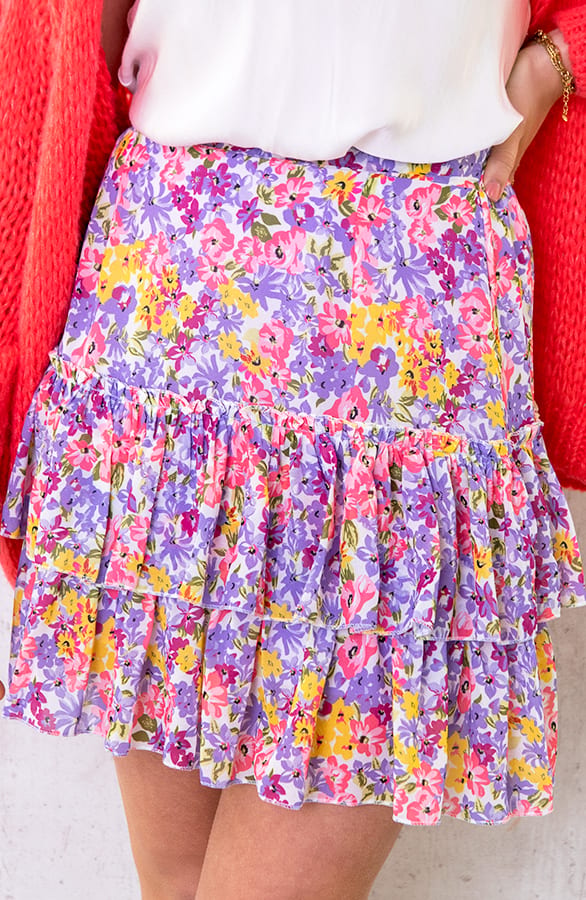 Limited Bloemen Laagjes Rok Multicolor – shoparchief, foto 1