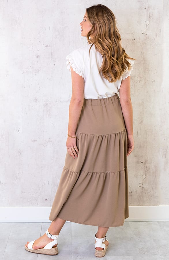 Midi Rok Monaco Camel – shoparchief, foto 5