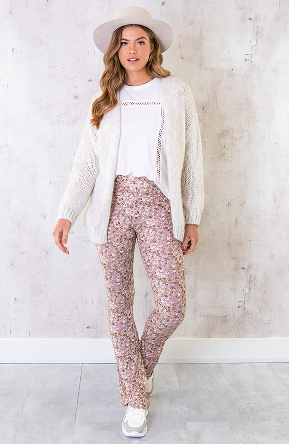 Flared Hose Blumen Beige, Shoparchiv, Foto 3
