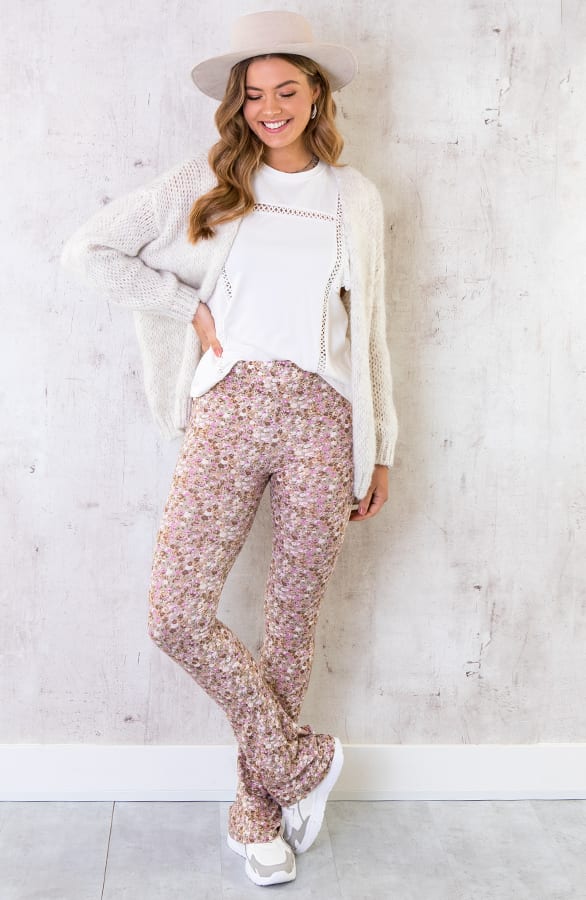 Flared Hose Blumen Beige, Shoparchiv, Foto 4