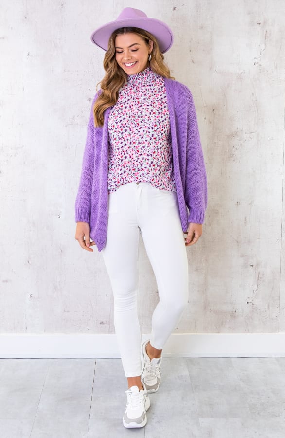 Oversized Knitted Vest Purple – shoparchief, foto 2