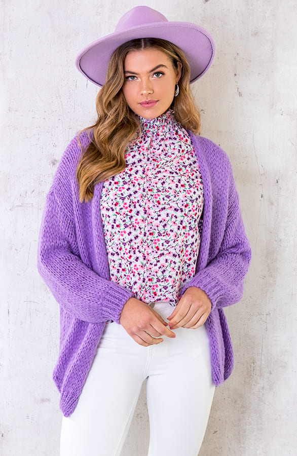 Oversized Knitted Vest Purple – shoparchief, foto 1