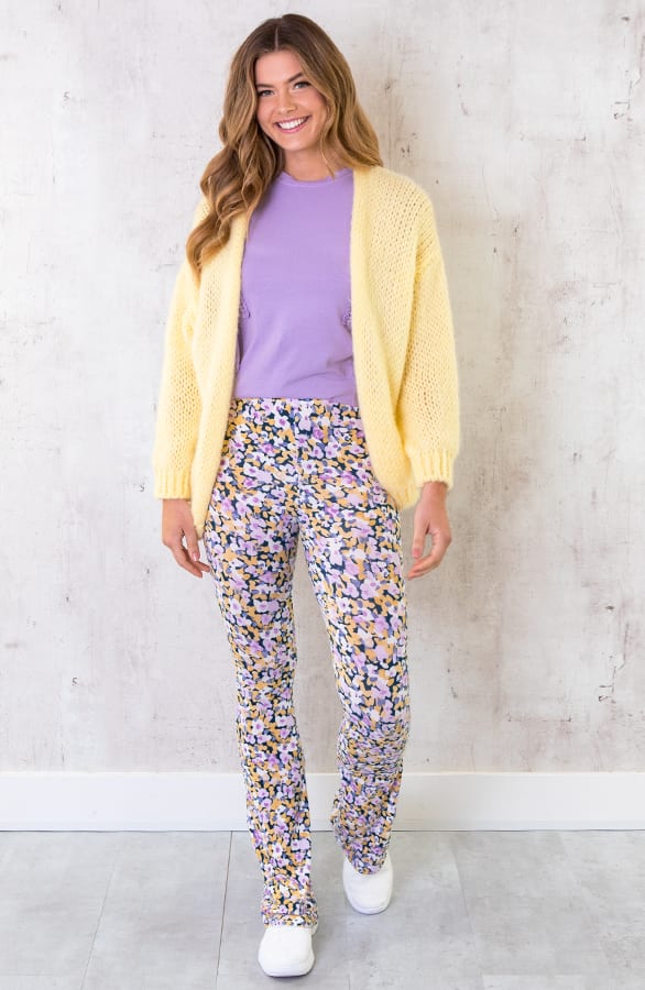 Flared Broek Print Lila – shoparchief, foto 4