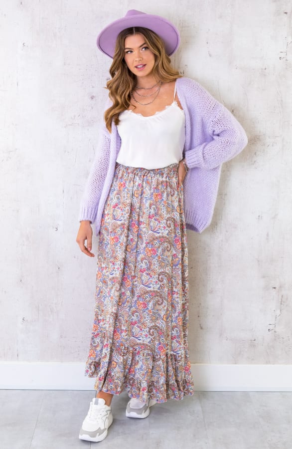 Paisley Maxi Rok Light Blue – shoparchief, foto 2