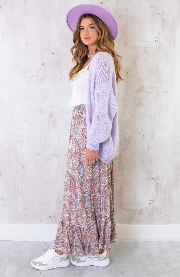 Paisley Maxi Rok Light Blue – shoparchief, foto 3