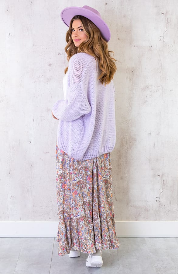 Paisley Maxi Rok Light Blue – shoparchief, foto 4