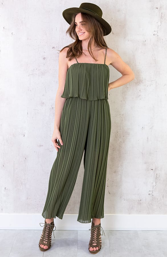 Plisse Jumpsuit Army – shoparchief, foto 1