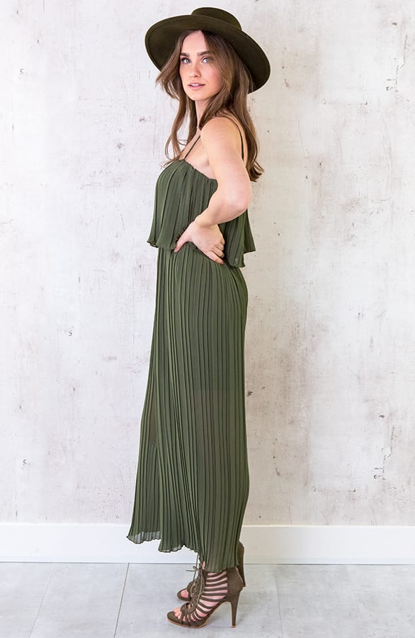 Plisse Jumpsuit Army – shoparchief, foto 3