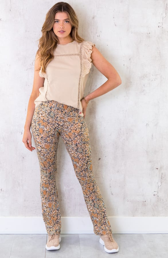 Ruches Top Embroidery Beige – shoparchief, foto 3