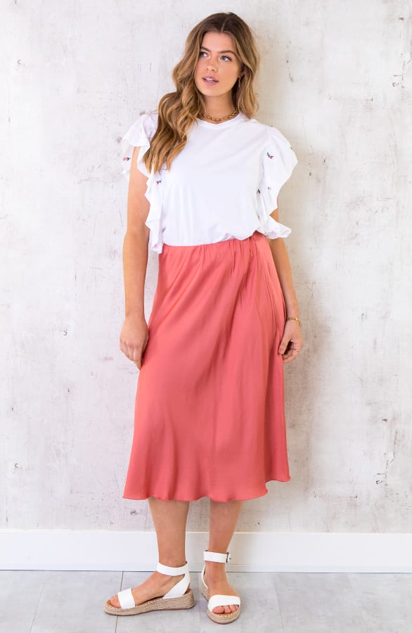 Satijnen Rok Koraal – shoparchief, foto 3