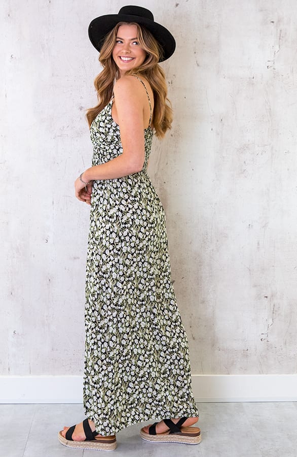 Spaghetti Maxi Jurk Botanisch Groen – shoparchief, foto 2