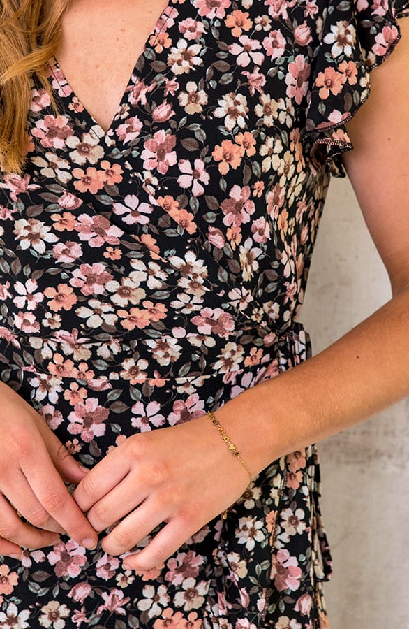 Bloemen Jurk Midi Zwart – shoparchief, foto 5