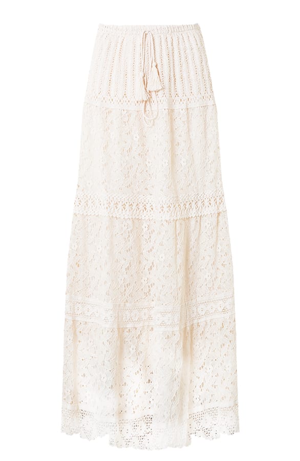 Boho Maxi Rok Met Kant Ecru – shoparchief, foto 4