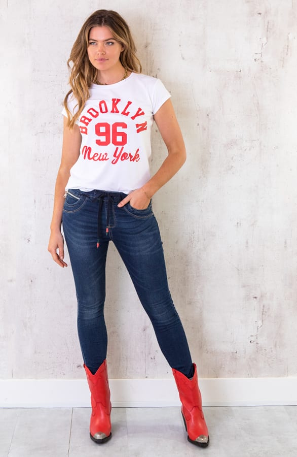 Brooklyn It Shirt Wit Rood – shoparchief, foto 4