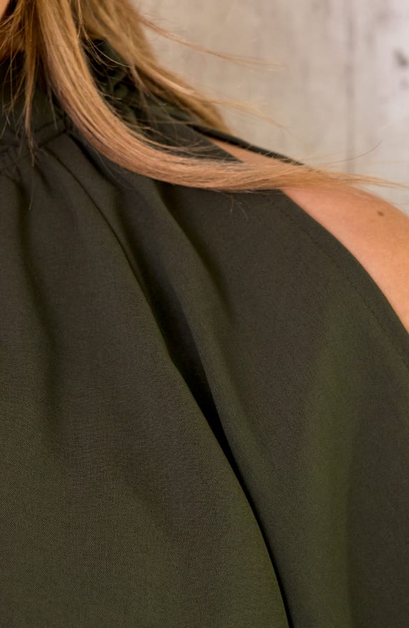 Cold Shoulder Blouse Army – shoparchief, foto 10