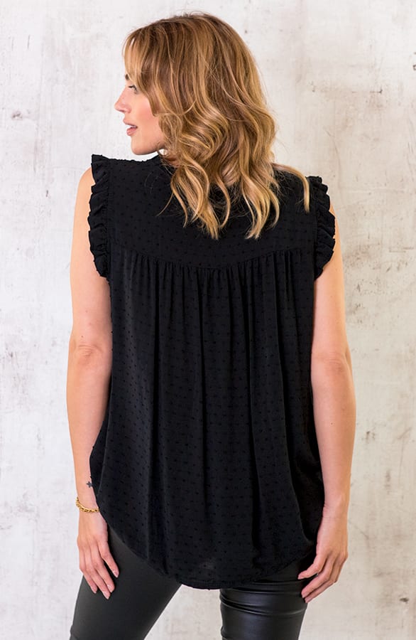 Embroidery Blouse Oversized Zwart – shoparchief, foto 5