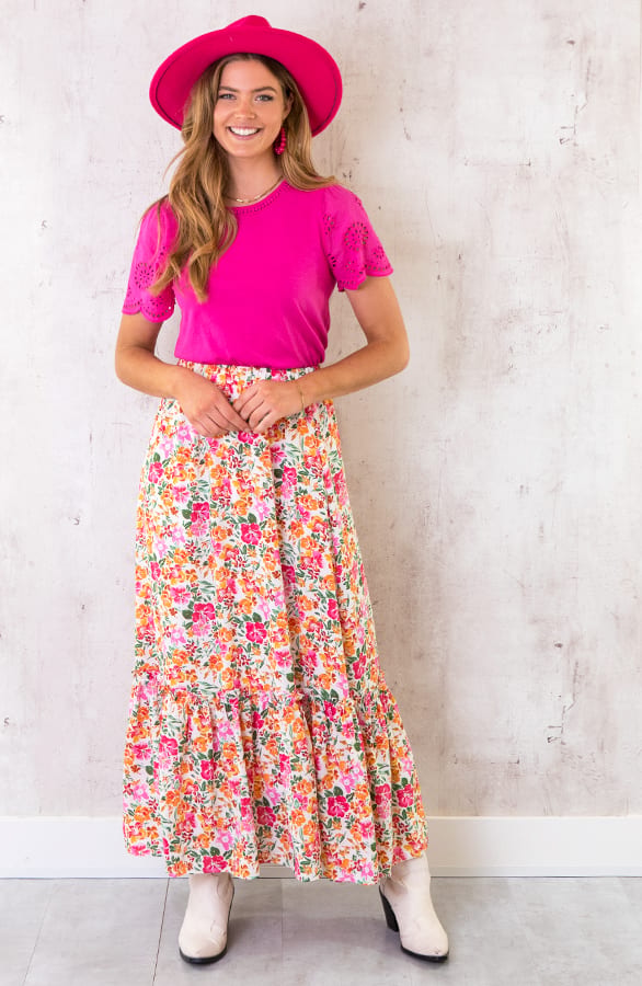 Embroidery Detail Top Fuchsia – shoparchief, foto 3