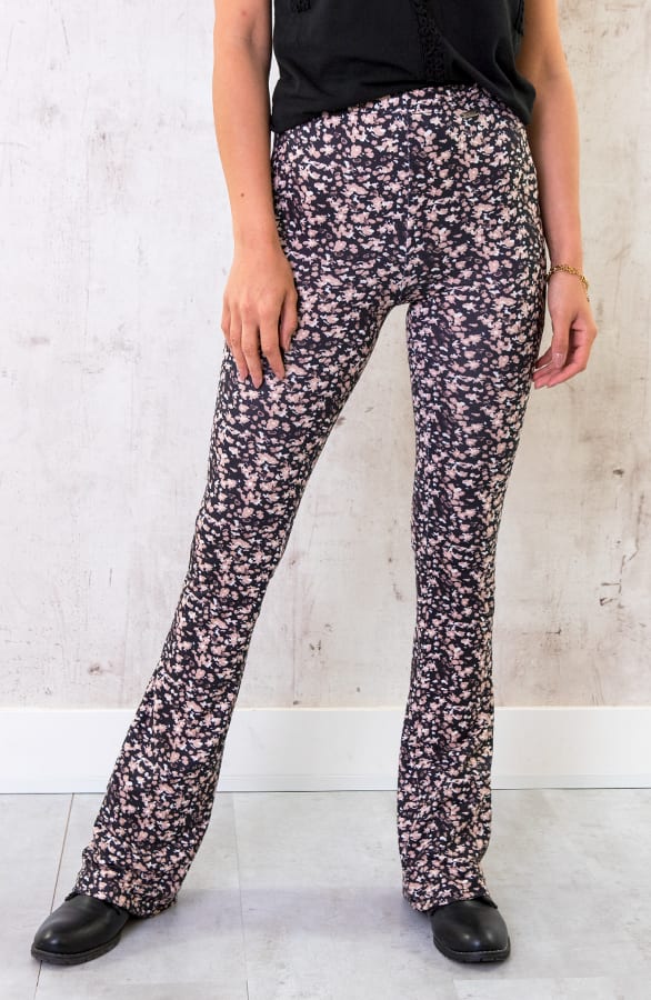 Flared Hose Blumen Schwarz Taupe, Shoparchiv, Foto 1