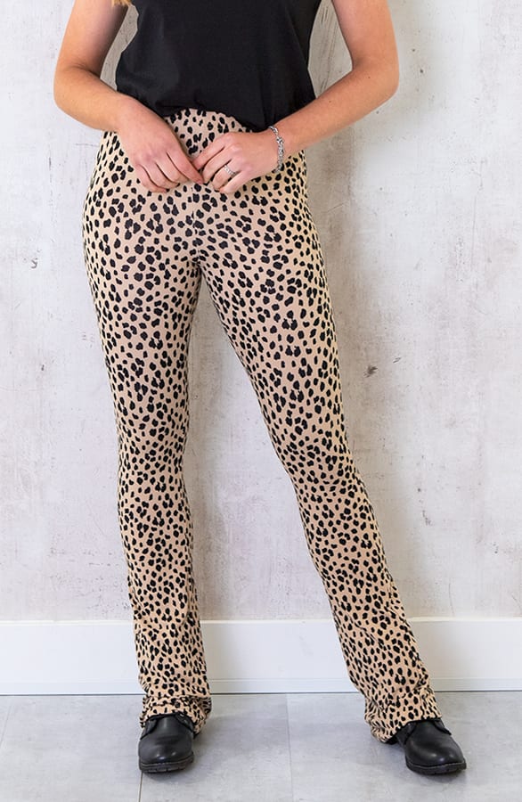 Flared Broek Panterprint Camel – shoparchief, foto 1